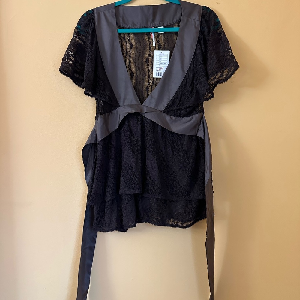 Anthropologie Brown Lace Blouse